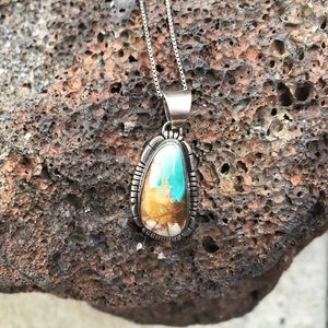 Turquoise in sterling necklace